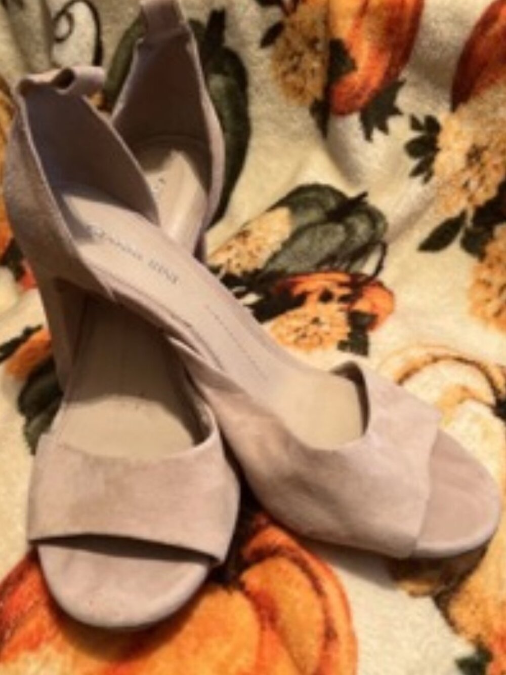 Gianni Bini Womens Leather Open Toe Dressy Pumps Sandals Taupe Size 8M